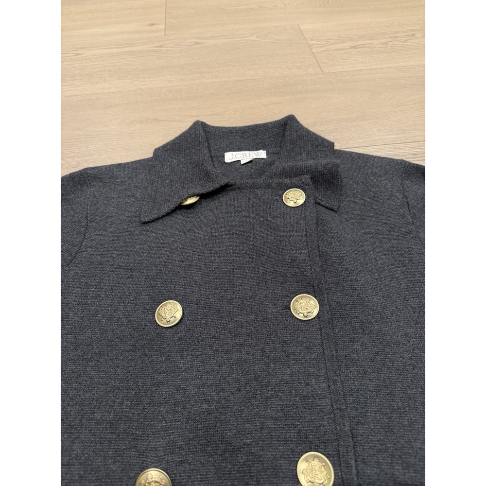 J. Crew Warwick Sweater‎ Blazer Heather Charcoal Wool Blend Size Small Preppy - Picture 3 of 6